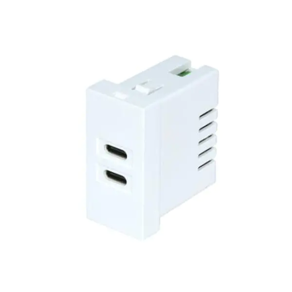 Modúl Soicéad Charger Usb Twin Port TypeC+C